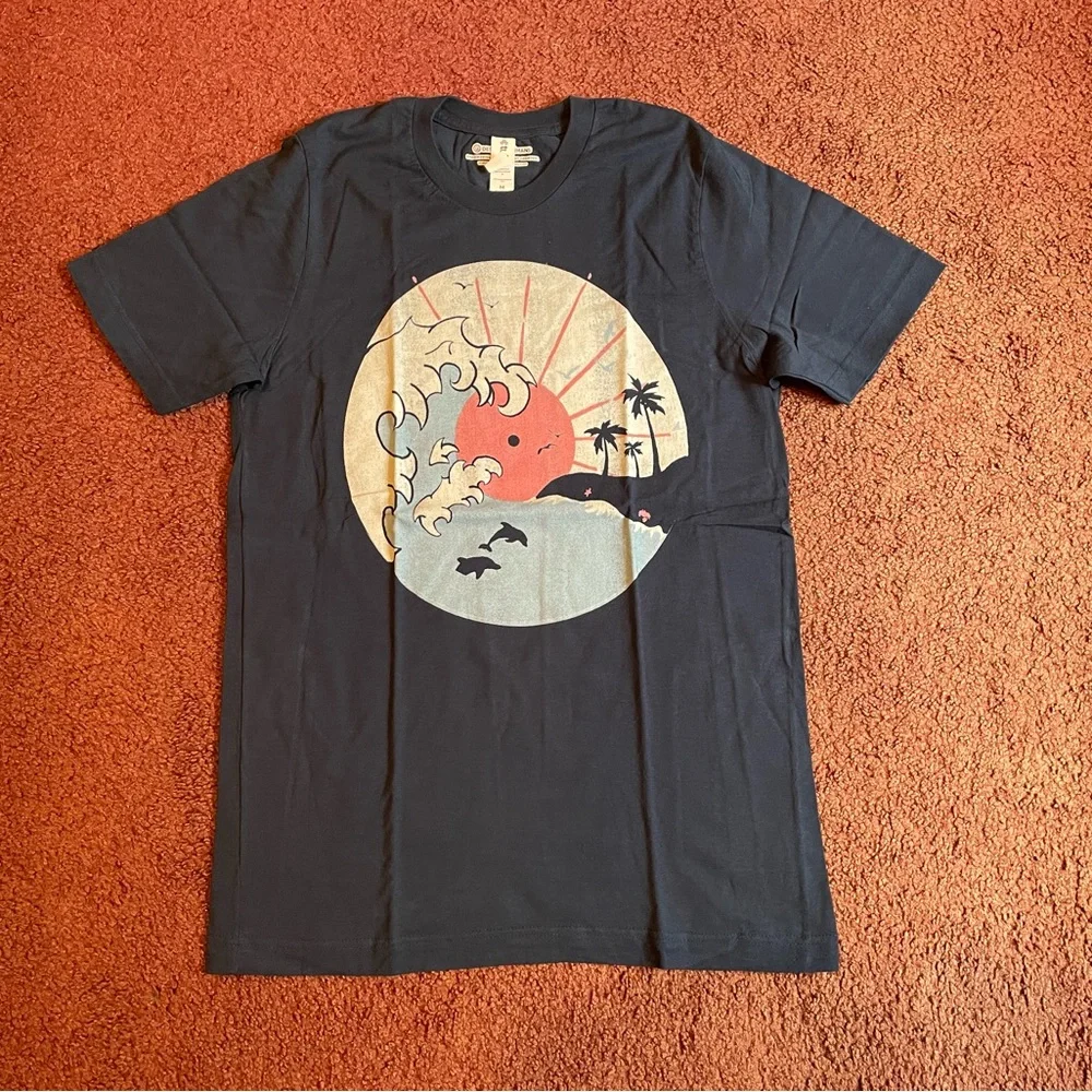 Mens T-shirt - Island Waves - Picture 2 of 3